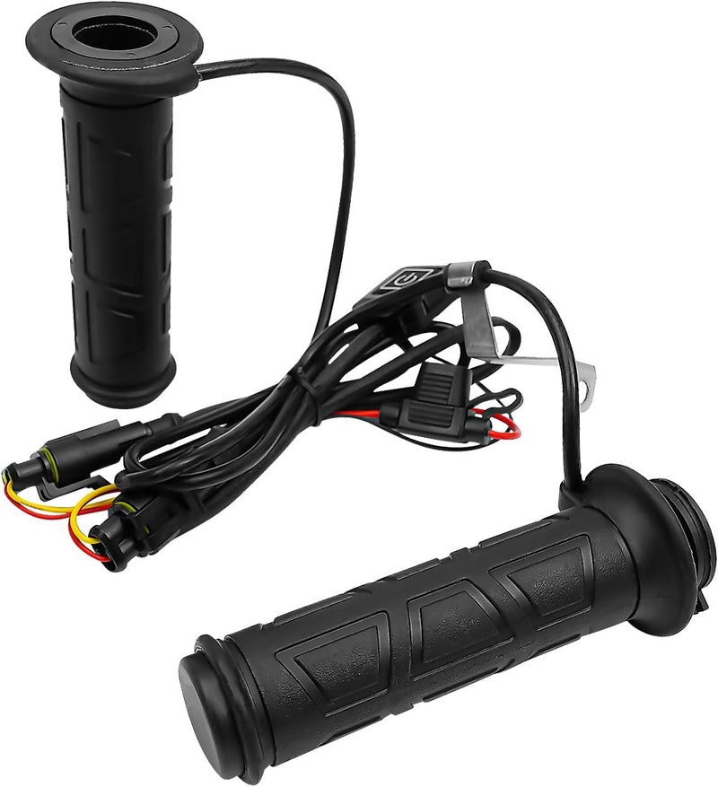TADYAO 7/8'' Motorcycle Handlebar Heated Grips, Universal 12V 3 Temperature Electric Heated Hand Grips Compatible with Harley Honda Kawasaki Yamaha Dirt Bike 22mm Diameter Handlebar Motorcycle - Image 1